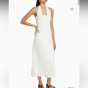 Reformation Bessi Linen Halterneck Midi-Dress